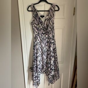 Mossimo Supply Co. Lavender, Black & White High-Low Sleeveless Dress